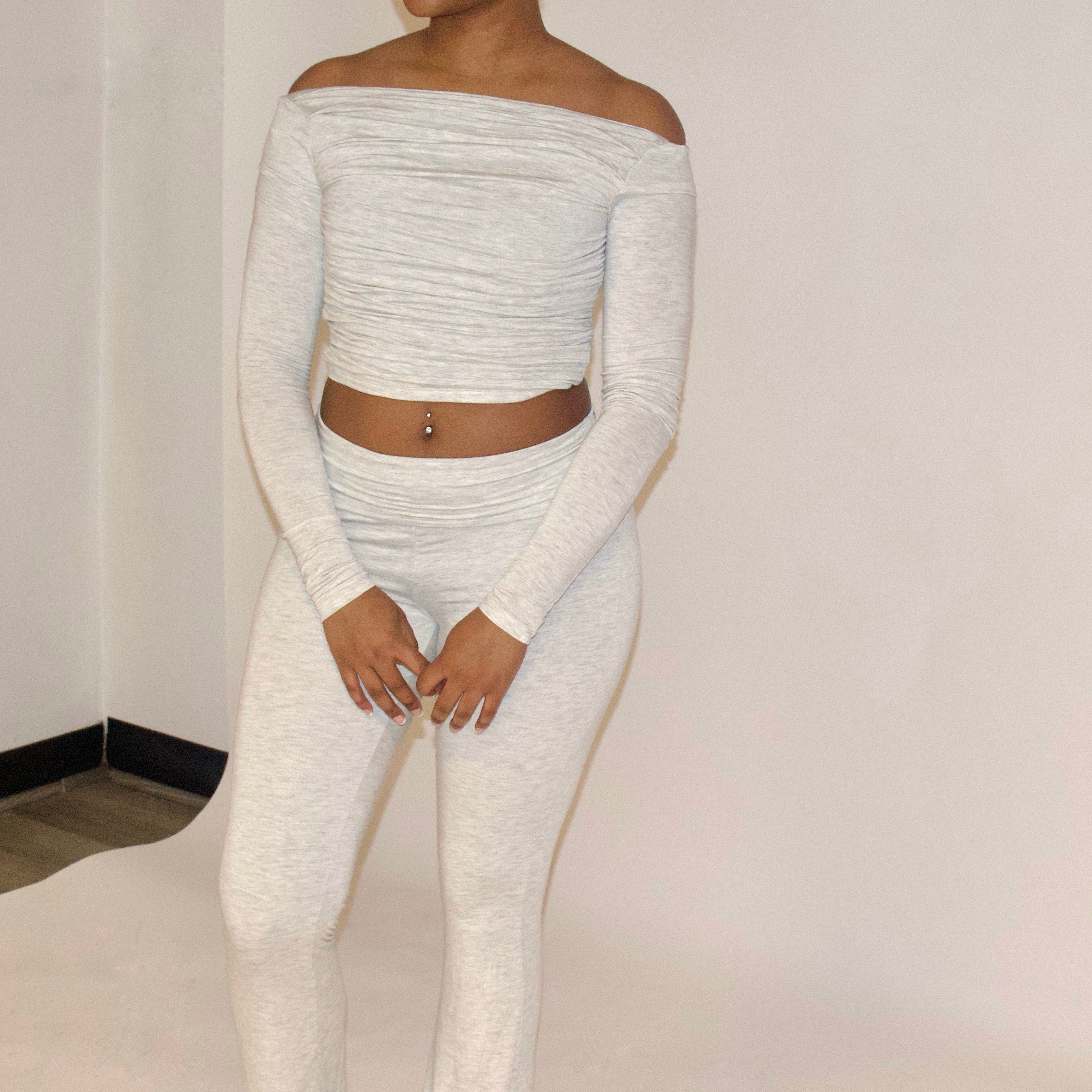 Ruched Boatneck Crop