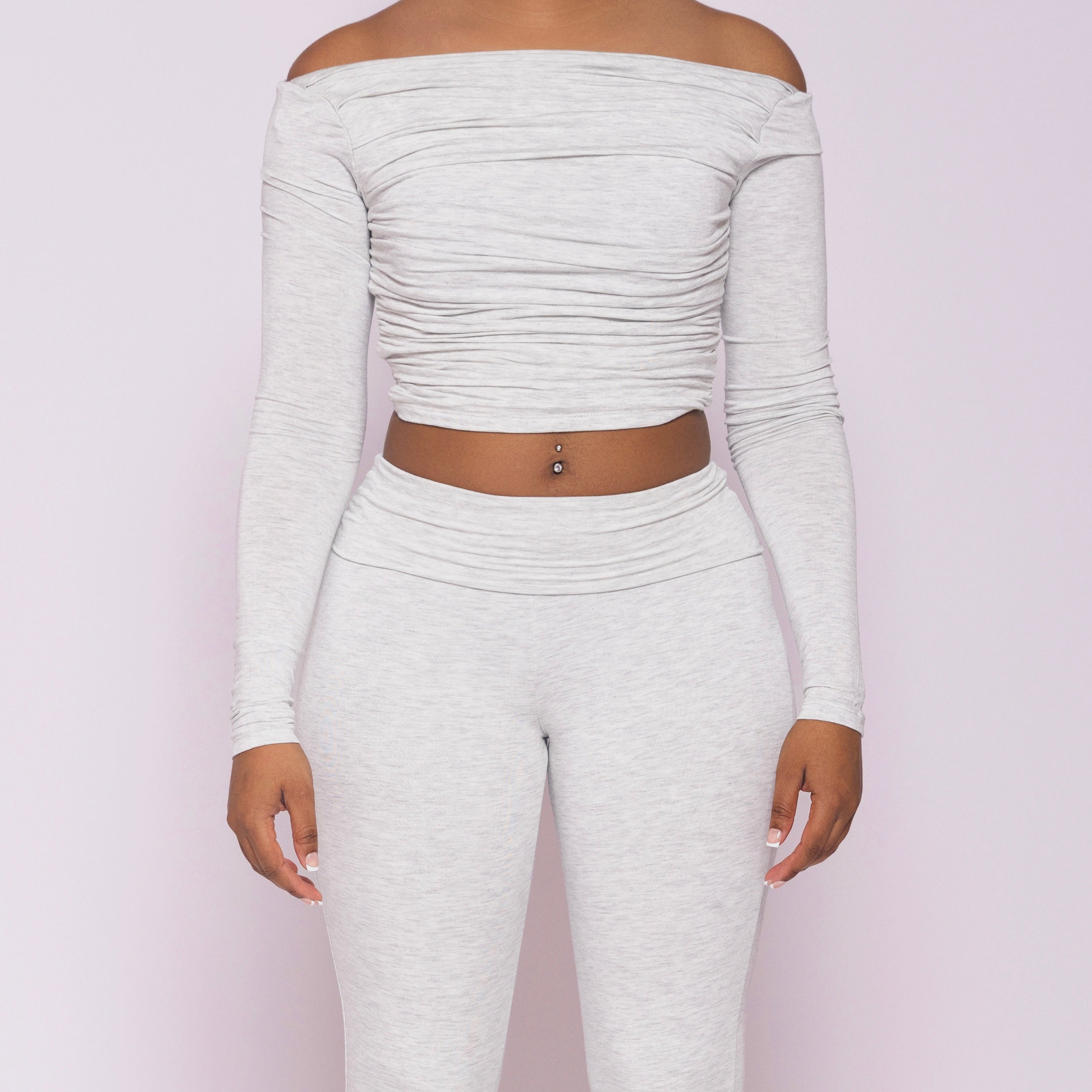 Ruched Boatneck Crop